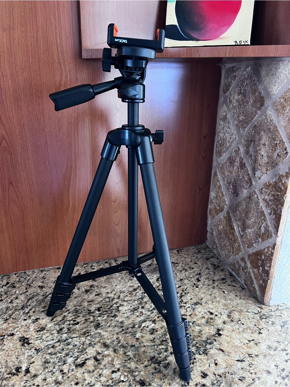 Tack Life Black Camera Tripod with Phone Mount - With carrying bag